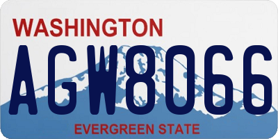 WA license plate AGW8066