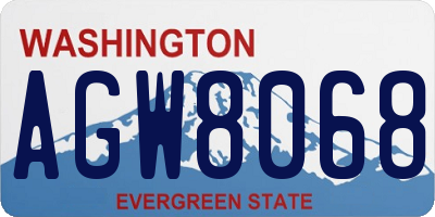 WA license plate AGW8068
