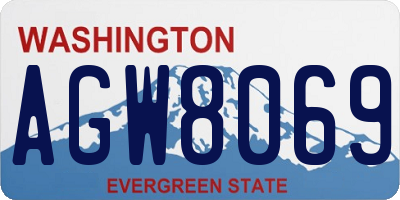 WA license plate AGW8069