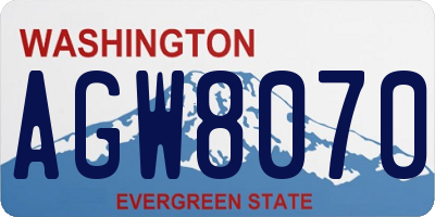 WA license plate AGW8070