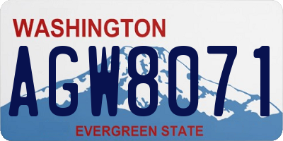 WA license plate AGW8071