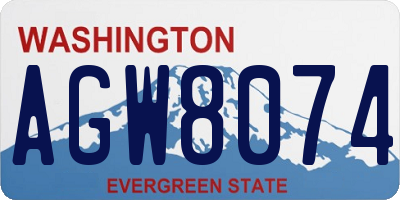 WA license plate AGW8074
