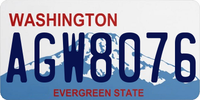 WA license plate AGW8076
