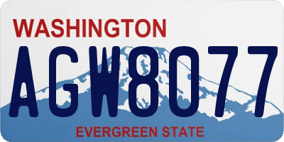 WA license plate AGW8077