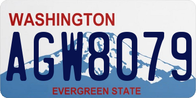 WA license plate AGW8079