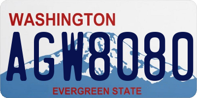 WA license plate AGW8080