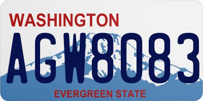 WA license plate AGW8083