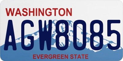 WA license plate AGW8085