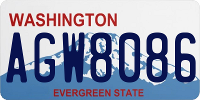 WA license plate AGW8086