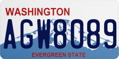 WA license plate AGW8089