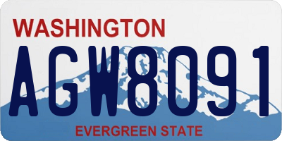 WA license plate AGW8091