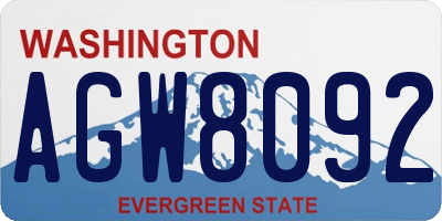WA license plate AGW8092