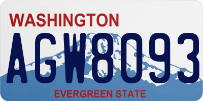 WA license plate AGW8093