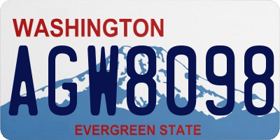 WA license plate AGW8098