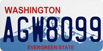 WA license plate AGW8099