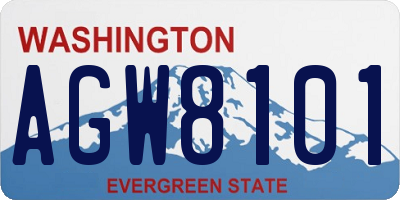 WA license plate AGW8101