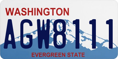WA license plate AGW8111
