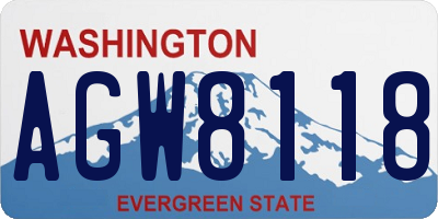 WA license plate AGW8118