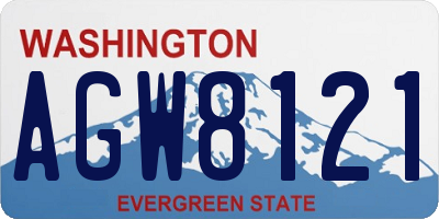 WA license plate AGW8121
