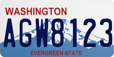 WA license plate AGW8123