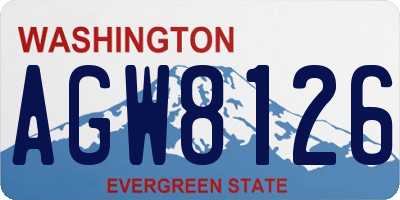 WA license plate AGW8126