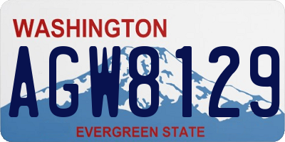 WA license plate AGW8129