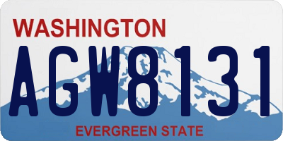 WA license plate AGW8131