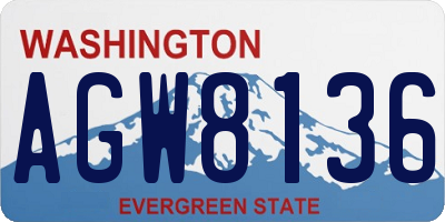 WA license plate AGW8136