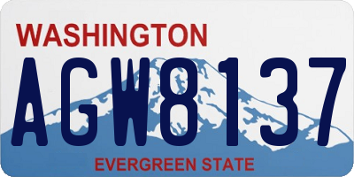 WA license plate AGW8137