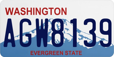 WA license plate AGW8139
