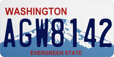 WA license plate AGW8142