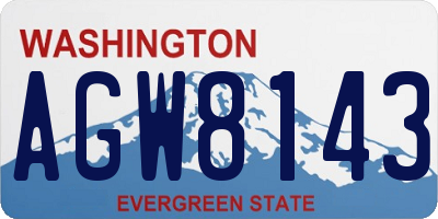 WA license plate AGW8143