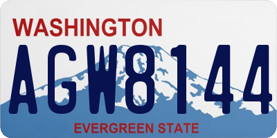 WA license plate AGW8144