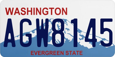 WA license plate AGW8145