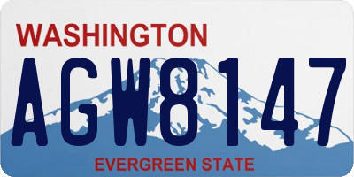 WA license plate AGW8147