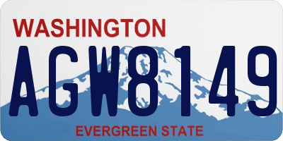 WA license plate AGW8149