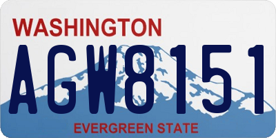 WA license plate AGW8151