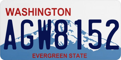 WA license plate AGW8152