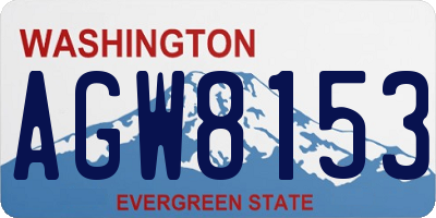 WA license plate AGW8153