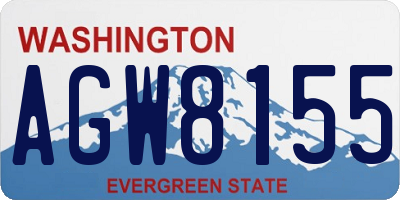 WA license plate AGW8155