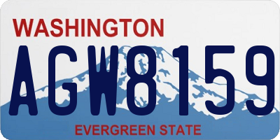 WA license plate AGW8159