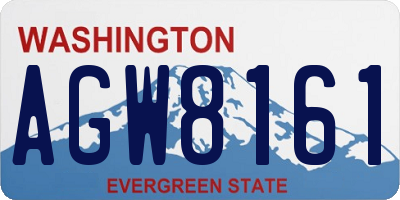 WA license plate AGW8161