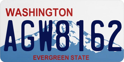 WA license plate AGW8162