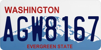 WA license plate AGW8167