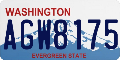 WA license plate AGW8175