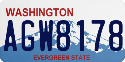 WA license plate AGW8178
