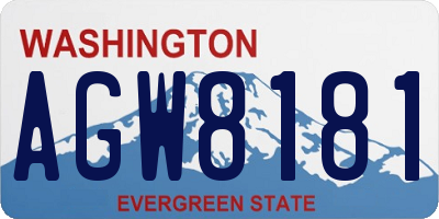 WA license plate AGW8181