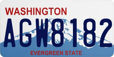 WA license plate AGW8182