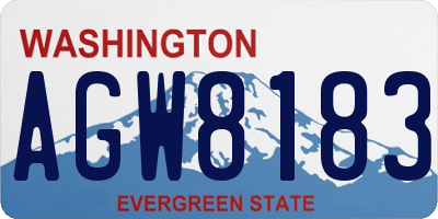 WA license plate AGW8183