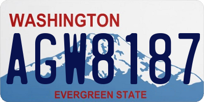 WA license plate AGW8187